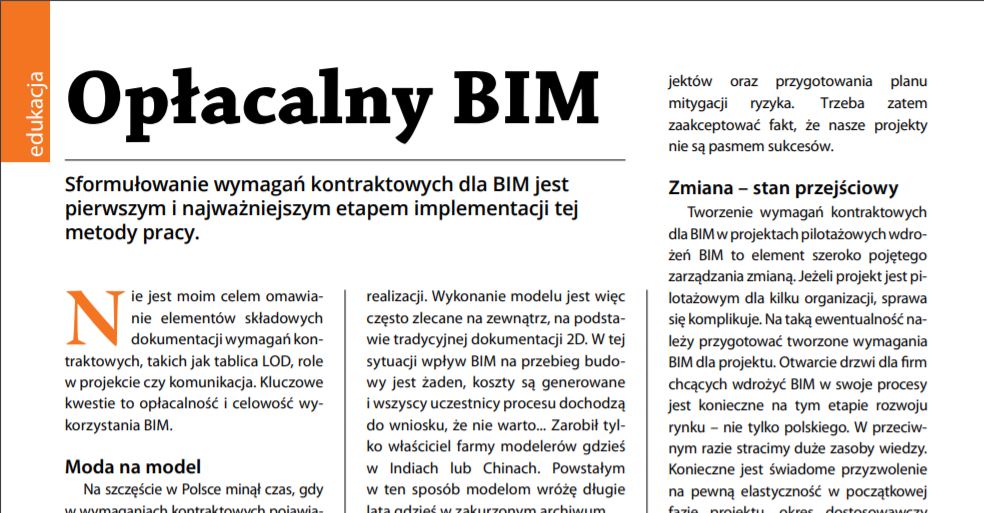 Read more about the article Opłacalny BIM w Inżynierze Mazowsza